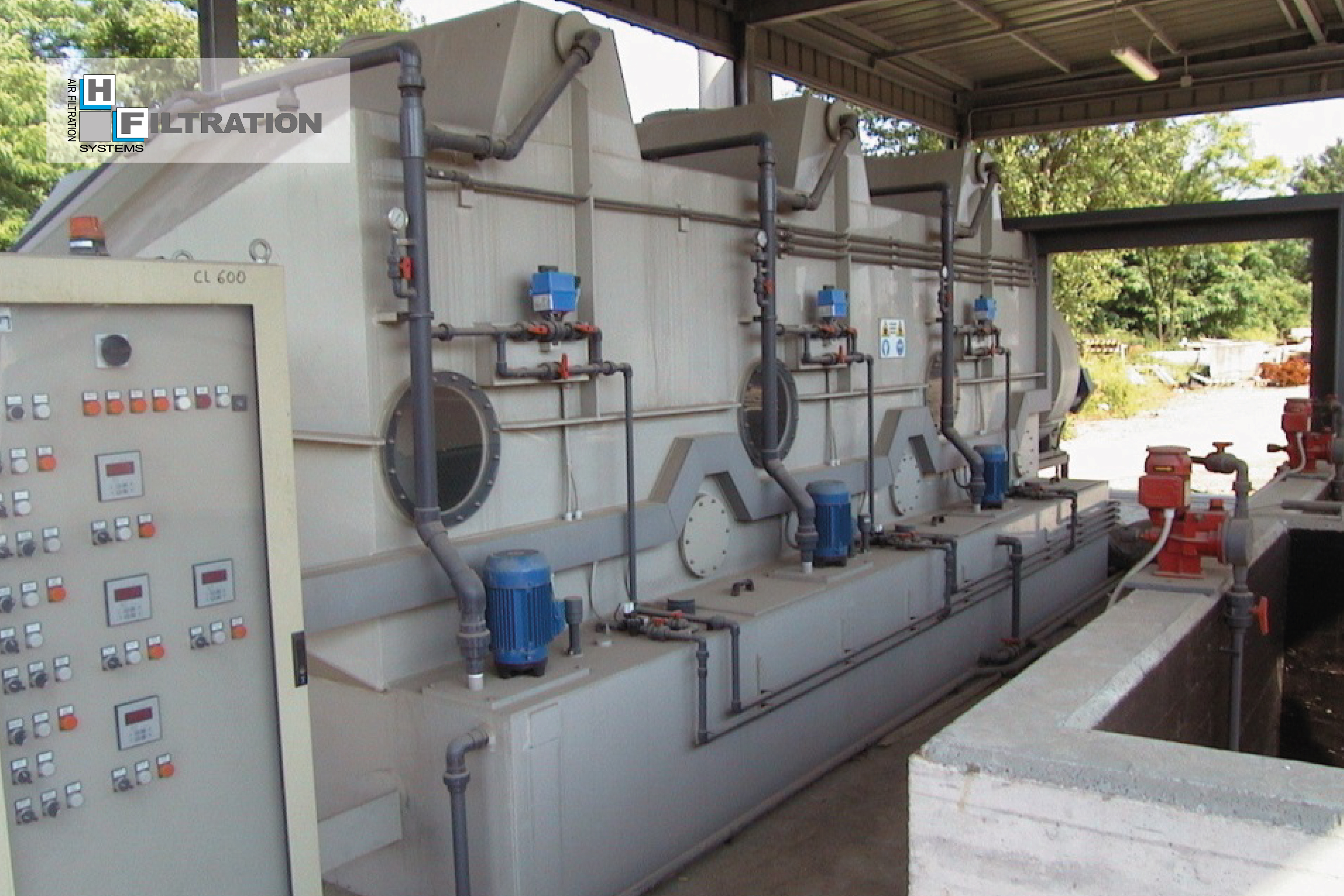 Waschturm SCRUBBER zur effizienten Behandlung kontaminierter Gase und Dämpfe. waschturm scrubber hf group