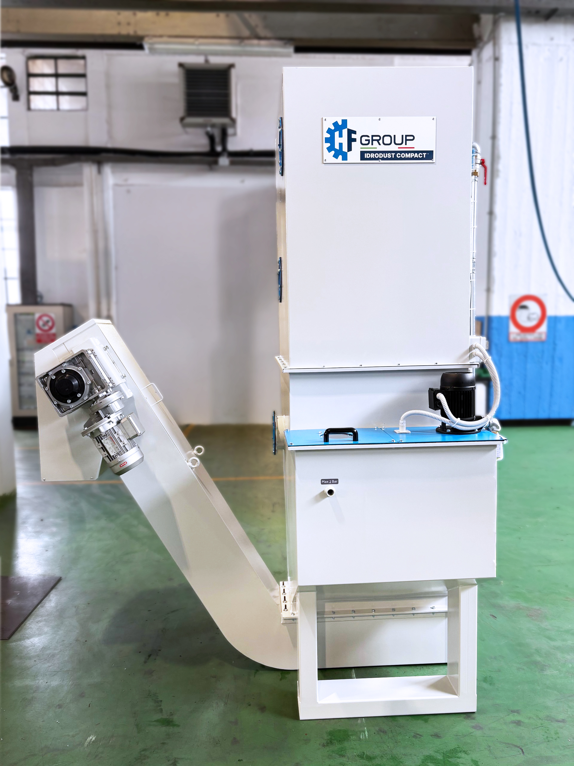 Hydrodynamischer Filter Idrodust Compact™ PRO zur Abscheidung von Staub, Dämpfen und Gasen durch Luft-Wasser-Mikromischung. hydrodynamischer filter idrodust compact pro hf group