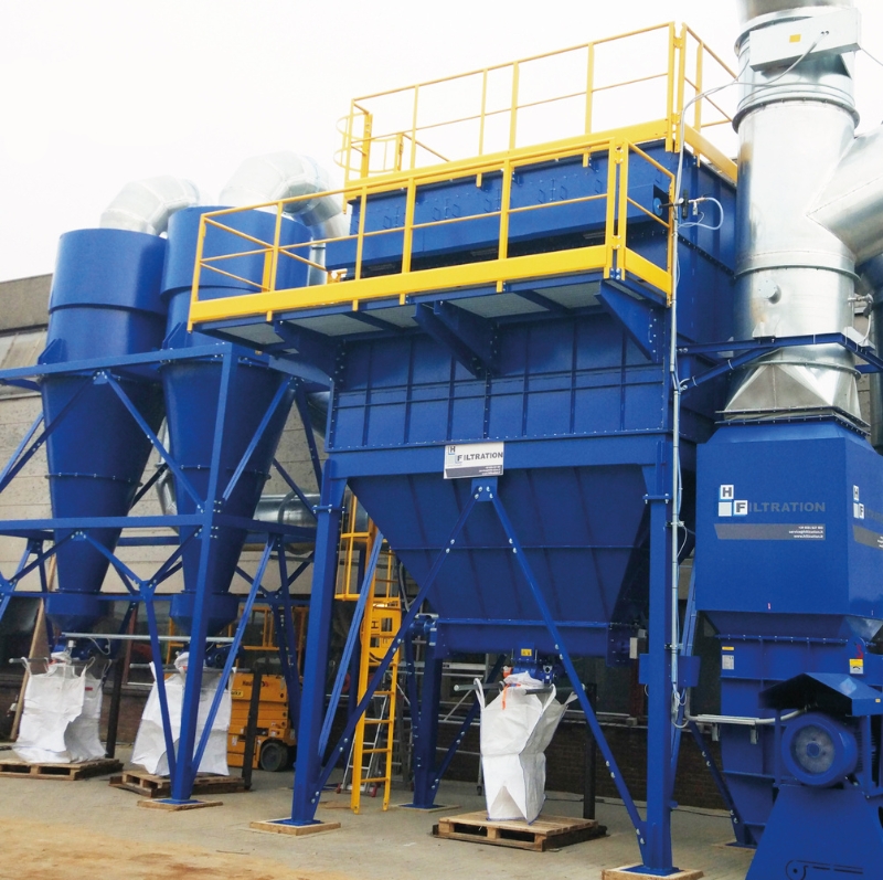 Zyklon-Vorabscheider PC CYCLONE zur Vorabscheidung von Staub und Partikeln in industriellen Prozessen. zyklon-vorabscheider pc cyclone hf group