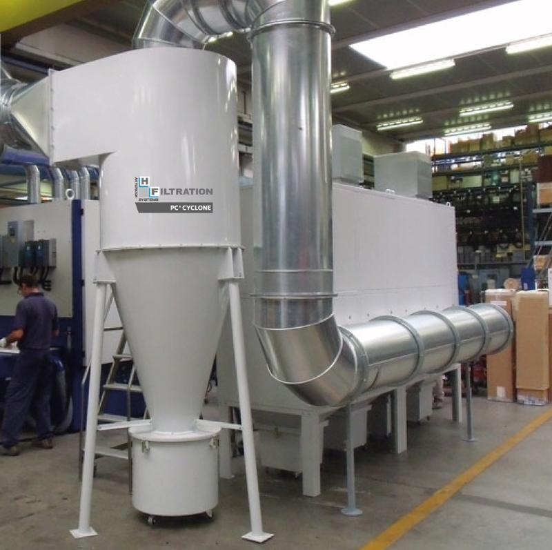 Zyklon-Vorabscheider PC CYCLONE zur Vorabscheidung von Staub und Partikeln in industriellen Prozessen. zyklon-vorabscheider pc cyclone hf group